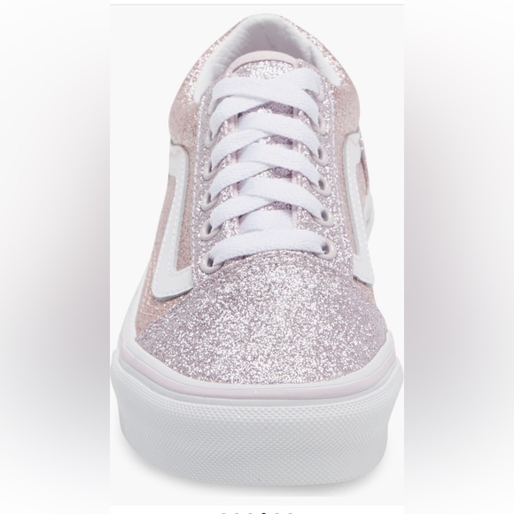 Vans Old Skool Pink Glitter Sneakers | Girls Size 3 - Picture 3 of 12
